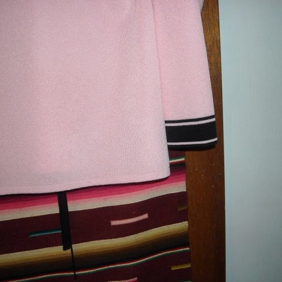 Womens Exclusively Misook Pink Black Cardigan Sweater Jacket Top Small - Picture 4 of 4